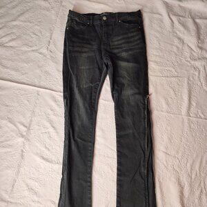 Pure Reign Black Men's Jeans Adjustable Zip Flare Size 32